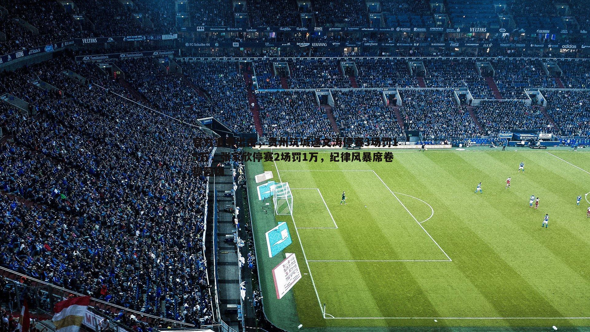 官方重拳出击，贵州筑城逯文涛停赛3场罚15万，张家欣停赛2场罚1万，纪律风暴席卷绿茵场